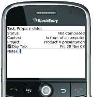 Viira 1.1 Tasks on BlackBerry Bold